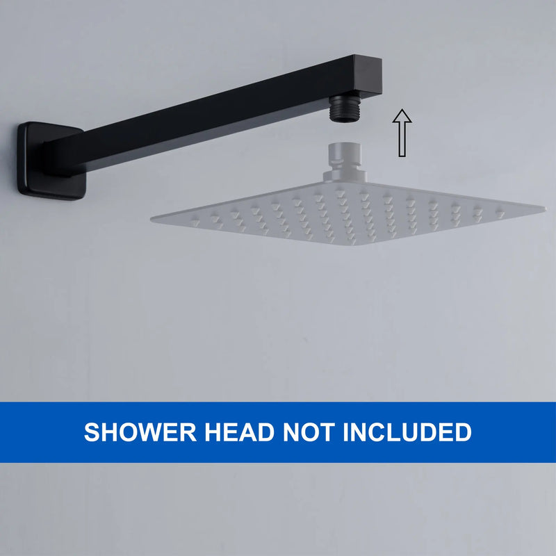 16-Inch SUS304 Shower Extension Arm, Universal Shower Straight Wall Mount Shower Arm with Flange for 10"/12" Bathroom Rainfall Showerhead - Matte Black, Brushed Nickel, Brushed Gold shamanda-16-inch-brass-shower-extension-arm-matte-black-universal-shower-straight-wall-mount-shower-arm-with-flange-for-10-12-bathroom-rainfall-showerhead 