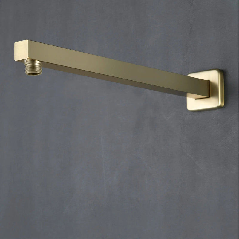 16-Inch SUS304 Shower Extension Arm, Universal Shower Straight Wall Mount Shower Arm with Flange for 10"/12" Bathroom Rainfall Showerhead - Matte Black, Brushed Nickel, Brushed Gold shamanda-16-inch-brass-shower-extension-arm-matte-black-universal-shower-straight-wall-mount-shower-arm-with-flange-for-10-12-bathroom-rainfall-showerhead Brushed Gold / Stainless Steel