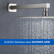 16-Inch SUS304 Shower Extension Arm, Universal Shower Straight Wall Mount Shower Arm with Flange for 10"/12" Bathroom Rainfall Showerhead - Matte Black, Brushed Nickel, Brushed Gold shamanda-16-inch-brass-shower-extension-arm-matte-black-universal-shower-straight-wall-mount-shower-arm-with-flange-for-10-12-bathroom-rainfall-showerhead 