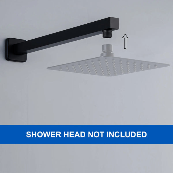16-Inch SUS304 Shower Extension Arm, Universal Shower Straight Wall Mount Shower Arm with Flange for 10"/12" Bathroom Rainfall Showerhead - Matte Black, Brushed Nickel, Brushed Gold shamanda-16-inch-brass-shower-extension-arm-matte-black-universal-shower-straight-wall-mount-shower-arm-with-flange-for-10-12-bathroom-rainfall-showerhead 