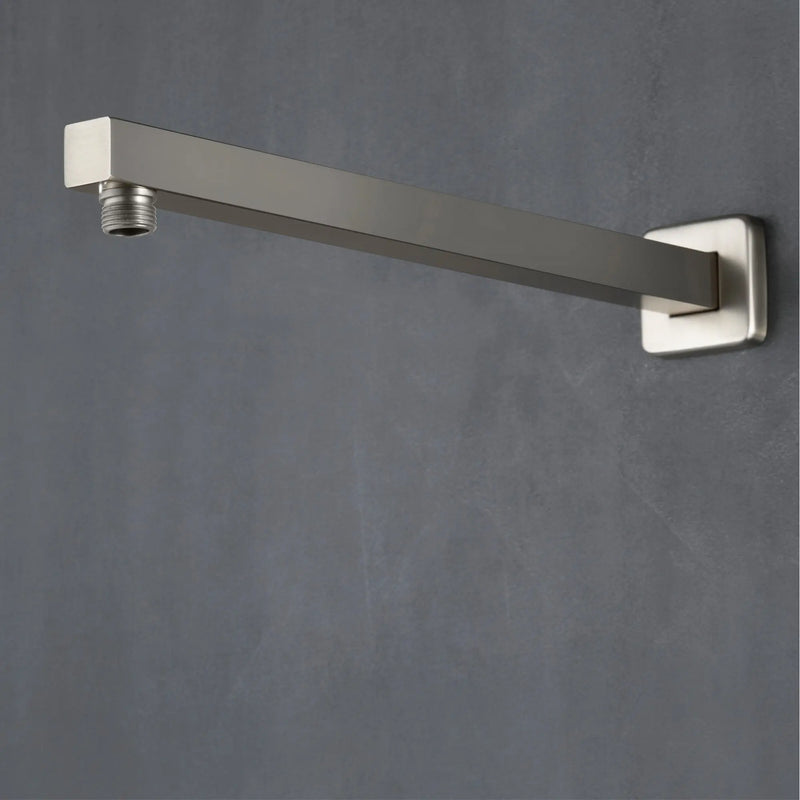 16-Inch SUS304 Shower Extension Arm, Universal Shower Straight Wall Mount Shower Arm with Flange for 10"/12" Bathroom Rainfall Showerhead - Matte Black, Brushed Nickel, Brushed Gold shamanda-16-inch-brass-shower-extension-arm-matte-black-universal-shower-straight-wall-mount-shower-arm-with-flange-for-10-12-bathroom-rainfall-showerhead Brushed Nickel / Stainless Steel
