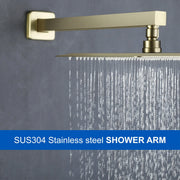 16-Inch SUS304 Shower Extension Arm, Universal Shower Straight Wall Mount Shower Arm with Flange for 10"/12" Bathroom Rainfall Showerhead - Matte Black, Brushed Nickel, Brushed Gold shamanda-16-inch-brass-shower-extension-arm-matte-black-universal-shower-straight-wall-mount-shower-arm-with-flange-for-10-12-bathroom-rainfall-showerhead 