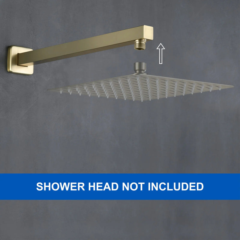 16-Inch SUS304 Shower Extension Arm, Universal Shower Straight Wall Mount Shower Arm with Flange for 10"/12" Bathroom Rainfall Showerhead - Matte Black, Brushed Nickel, Brushed Gold shamanda-16-inch-brass-shower-extension-arm-matte-black-universal-shower-straight-wall-mount-shower-arm-with-flange-for-10-12-bathroom-rainfall-showerhead 
