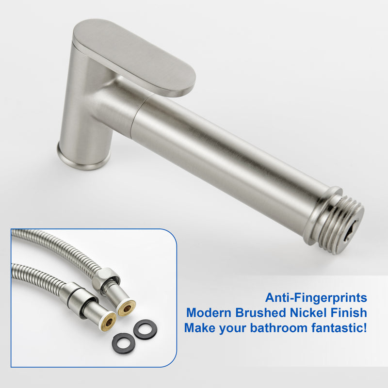Bidet Sprayer for Toilet, Brass Handheld Sprayer Attachment with hose for Feminine Wash, Baby Diaper Cloth Washer and Shower Sprayer for Pet, Wall or Toilet Mount