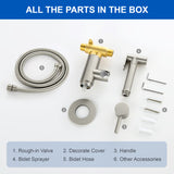 Bidet Sprayer for Toilet, Stainless Steel Handheld Sprayer Attachment with hose for Feminine Wash, Baby Diaper Cloth Washer and Shower Sprayer for Pet, Wall or Toilet Mount