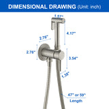 Bidet Sprayer for Toilet, Stainless Steel Handheld Sprayer Attachment with hose for Feminine Wash, Baby Diaper Cloth Washer and Shower Sprayer for Pet, Wall or Toilet Mount