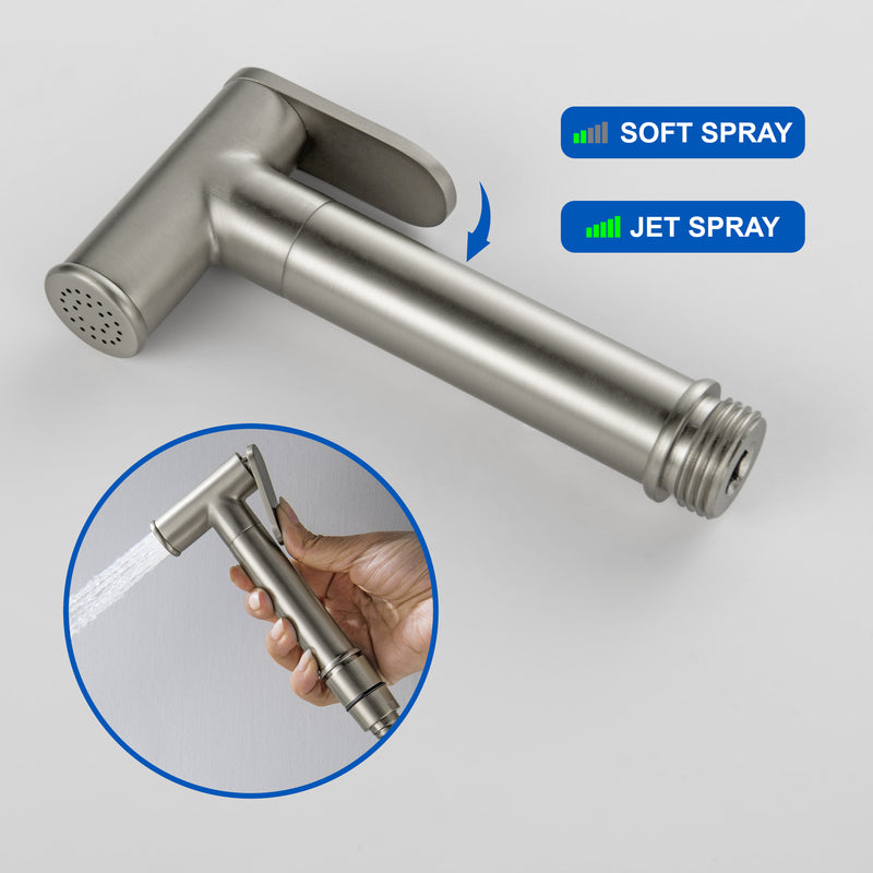Bidet Sprayer for Toilet, Brass Handheld Sprayer Attachment with hose for Feminine Wash, Baby Diaper Cloth Washer and Shower Sprayer for Pet, Wall or Toilet Mount