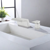 Waterfall Tub Filler Deck Mount, 2 Hole Roman Bathtub Faucet, 1-Handle Bathroom Faucet 2 Hole
