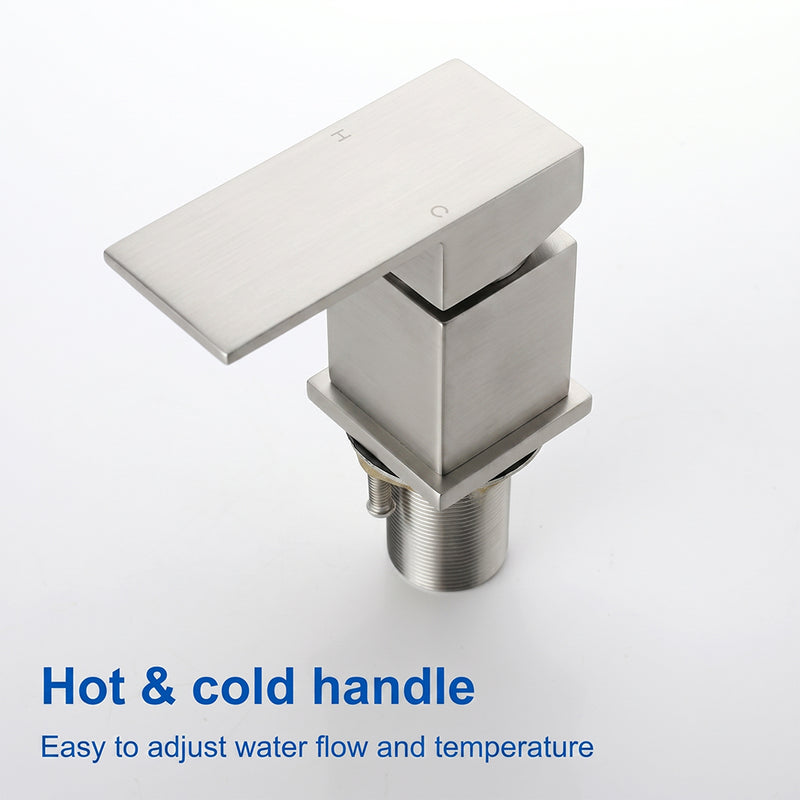 Waterfall Tub Filler Deck Mount, 2 Hole Roman Bathtub Faucet, 1-Handle Bathroom Faucet 2 Hole