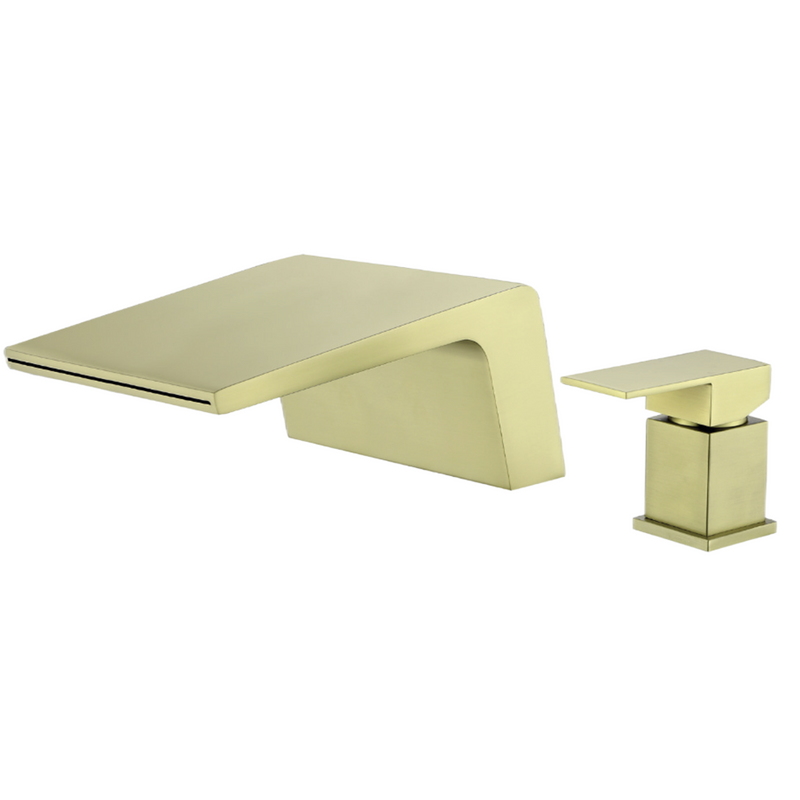Waterfall Tub Filler Deck Mount, 2 Hole Roman Bathtub Faucet