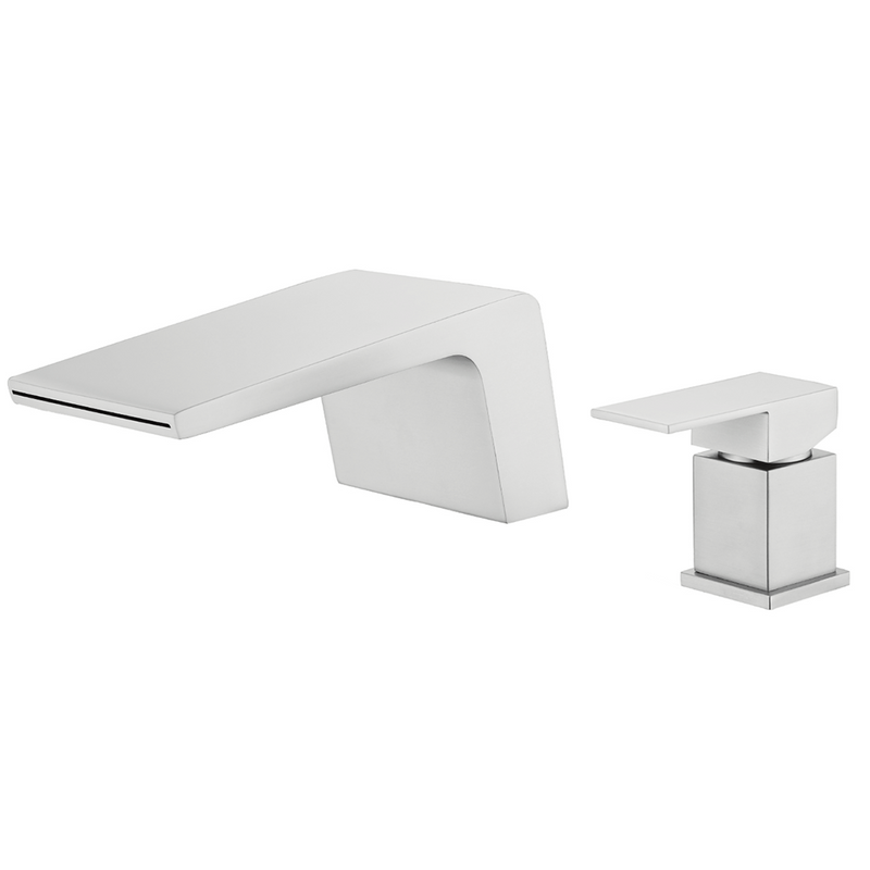 Deck Mounted Two Holes Single-Handle Waterfall Bathroom Sink Faucet 1.2GPM