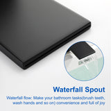 4-Hole Waterfall Deck-Mount Bathtub Faucet with Sprayer High Flow Roman Tub Filler with Hand Shower