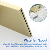 4-Hole Waterfall Deck-Mount Bathtub Faucet with Sprayer High Flow Roman Tub Filler with Hand Shower