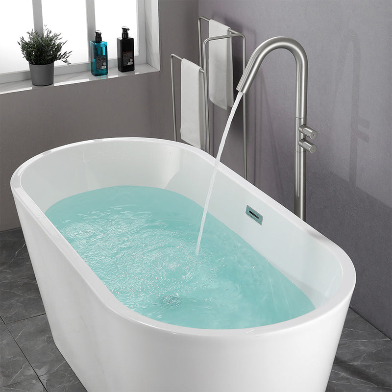 CUPC Freestanding Tub Filler Bathtub Faucet 360-Degree Rotating Floor Mounted Faucets in matte black, brushed nickel, brushed gold, brushed gun grey