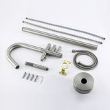 CUPC Freestanding Bathtub Faucet 3 Knob Bathroom Brass Floor Mounted Tub Filler with Hand Shower