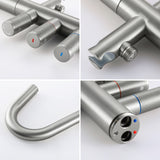 CUPC Freestanding Bathtub Faucet 3 Knob Bathroom Brass Floor Mounted Tub Filler with Hand Shower