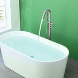 CUPC Freestanding Bathtub Faucet 3 Knob Bathroom Brass Floor Mounted Tub Filler with Hand Shower