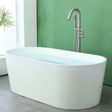 CUPC Freestanding Bathtub Faucet 3 Knob Bathroom Brass Floor Mounted Tub Filler with Hand Shower