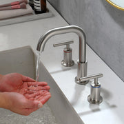 2-Handle 3-Hole 8-inch Brass Bathroom Vanity Faucet brushed-gold-2-handle-3-hole-8-inch-brass-bathroom-vanity-faucet 