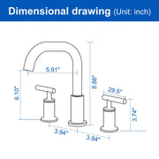 2-Handle 3-Hole 8-inch Brass Bathroom Vanity Faucet brushed-gold-2-handle-3-hole-8-inch-brass-bathroom-vanity-faucet 