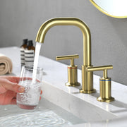 2-Handle 3-Hole 8-inch Brass Bathroom Vanity Faucet brushed-gold-2-handle-3-hole-8-inch-brass-bathroom-vanity-faucet 