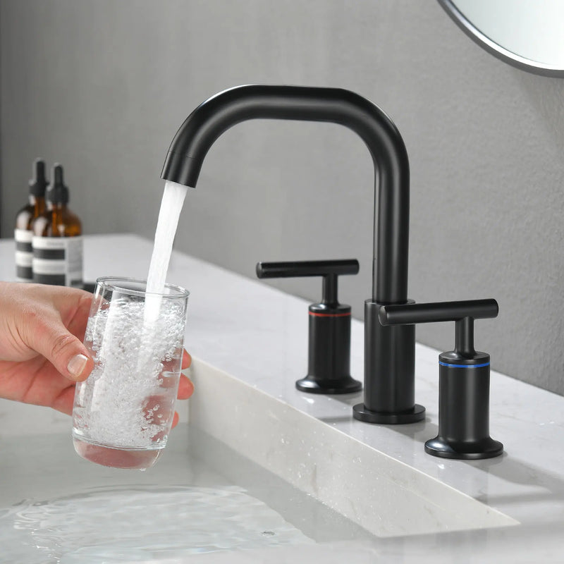 2-Handle 3-Hole 8-inch Brass Bathroom Vanity Faucet brushed-gold-2-handle-3-hole-8-inch-brass-bathroom-vanity-faucet Matte Black / Brass / 14.6 x 10.8 x 2.7 Inches