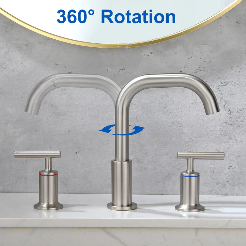 2-Handle 3-Hole 8-inch Brass Bathroom Vanity Faucet brushed-gold-2-handle-3-hole-8-inch-brass-bathroom-vanity-faucet 
