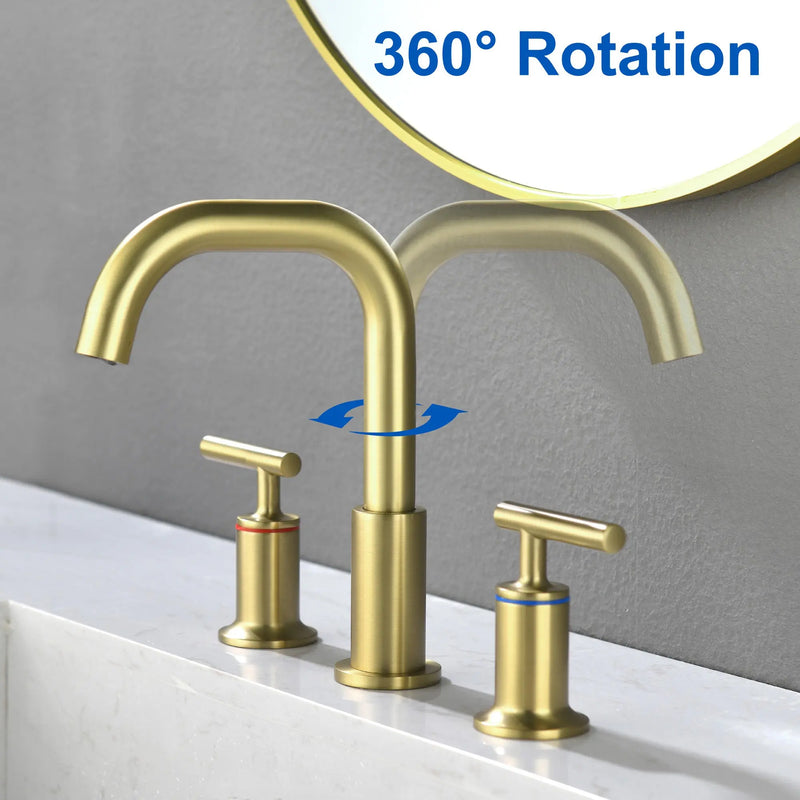 2-Handle 3-Hole 8-inch Brass Bathroom Vanity Faucet brushed-gold-2-handle-3-hole-8-inch-brass-bathroom-vanity-faucet 