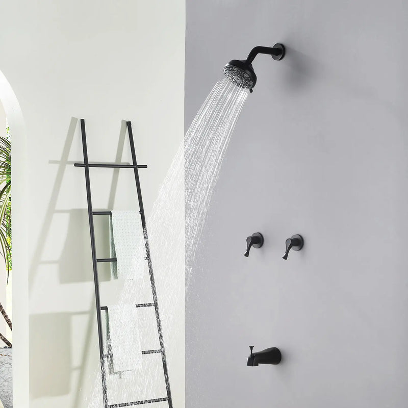 2-Handle Bath and Shower Trim Kit with Diverter Tub Spout 6-Setting Tub Shower Faucet with Valve In Matte Black, Brushed Nickel, Brushed Gold 2-handle-bath-and-shower-trim-kit-with-diverter-tub-spout-6-setting-tub-shower-faucet-with-valve-in-matte-black-brushed-nickel-brushed-gold 