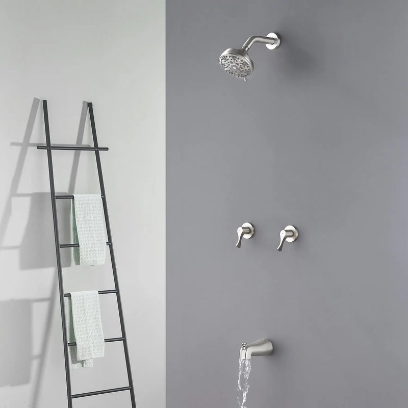 2-Handle Bath and Shower Trim Kit with Diverter Tub Spout 6-Setting Tub Shower Faucet with Valve In Matte Black, Brushed Nickel, Brushed Gold 2-handle-bath-and-shower-trim-kit-with-diverter-tub-spout-6-setting-tub-shower-faucet-with-valve-in-matte-black-brushed-nickel-brushed-gold 