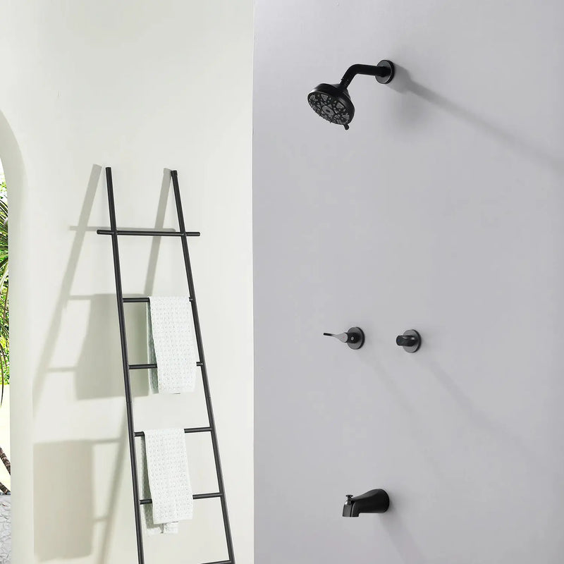 2-Handle Bath and Shower Trim Kit with Diverter Tub Spout 6-Setting Tub Shower Faucet with Valve In Matte Black, Brushed Nickel, Brushed Gold 2-handle-bath-and-shower-trim-kit-with-diverter-tub-spout-6-setting-tub-shower-faucet-with-valve-in-matte-black-brushed-nickel-brushed-gold 