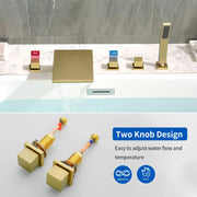 2-Handle Widespread Bath Tub Mixer Deck Mouted 5-Piece Roman Waterfall Tub Filler with Pull-Out Handheld Shower 3-handle-widespread-bath-tub-mixer-deck-mouted-5-piece-roman-waterfall-tub-filler-with-handheld-shower 
