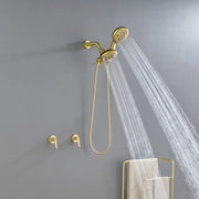 2-Head Shower Trim Kit with 5-Setting Handheld Sprayer and Cross Handle in Matte Black | Brushed Nickel | Brushed Gold 2-head-shower-trim-kit-with-5-setting-handheld-sprayer-and-cross-handle-in-matte-black-brushed-nickel-brushed-gold 