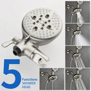 2-Head Shower Trim Kit with 5-Setting Handheld Sprayer and Cross Handle in Matte Black | Brushed Nickel | Brushed Gold 2-head-shower-trim-kit-with-5-setting-handheld-sprayer-and-cross-handle-in-matte-black-brushed-nickel-brushed-gold 
