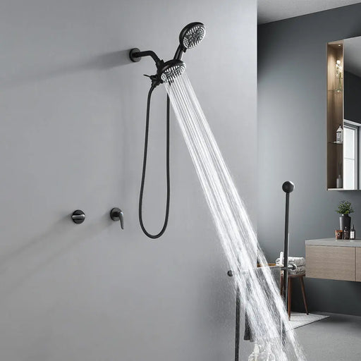 2-Head Shower Trim Kit with 5-Setting Handheld Sprayer and Cross Handle in Matte Black | Brushed Nickel | Brushed Gold 2-head-shower-trim-kit-with-5-setting-handheld-sprayer-and-cross-handle-in-matte-black-brushed-nickel-brushed-gold 