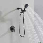 2-In-1 Rain Shower Heads System Single-Handle 6 Modes Shower Trim Kit with Dual Shower Head 4.7 Inch in Matte Black, Brushed Nickel, Brushed Gold 2-in-1-rain-shower-heads-system-single-handle-6-modes-shower-trim-kit-with-dual-shower-head-4-7-inch-in-matte-black-brushed-nickel-brushed-gold Matte Black / Brass & SUS304 & ABS / 17.3*10.1*5.4 inch