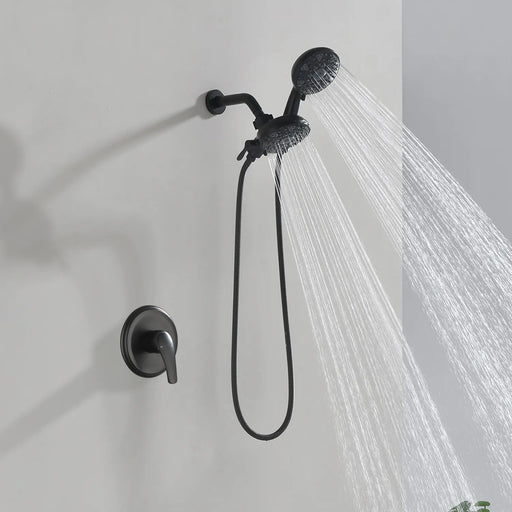 2-In-1 Rain Shower Heads System Single-Handle 6 Modes Shower Trim Kit with Dual Shower Head 4.7 Inch in Matte Black, Brushed Nickel, Brushed Gold 2-in-1-rain-shower-heads-system-single-handle-6-modes-shower-trim-kit-with-dual-shower-head-4-7-inch-in-matte-black-brushed-nickel-brushed-gold Matte Black / Brass & SUS304 & ABS / 17.3*10.1*5.4 inch