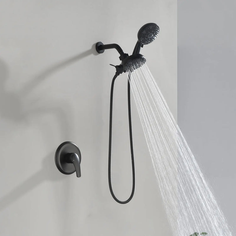 2-In-1 Rain Shower Heads System Single-Handle 6 Modes Shower Trim Kit with Dual Shower Head 4.7 Inch in Matte Black, Brushed Nickel, Brushed Gold 2-in-1-rain-shower-heads-system-single-handle-6-modes-shower-trim-kit-with-dual-shower-head-4-7-inch-in-matte-black-brushed-nickel-brushed-gold 
