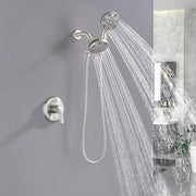 2-In-1 Rain Shower Heads System Single-Handle 6 Modes Shower Trim Kit with Dual Shower Head 4.7 Inch in Matte Black, Brushed Nickel, Brushed Gold 2-in-1-rain-shower-heads-system-single-handle-6-modes-shower-trim-kit-with-dual-shower-head-4-7-inch-in-matte-black-brushed-nickel-brushed-gold Brushed Nickel / Brass & SUS304 & ABS / 17.3*10.1*5.4 inch