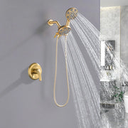 2-In-1 Rain Shower Heads System Single-Handle 6 Modes Shower Trim Kit with Dual Shower Head 4.7 Inch in Matte Black, Brushed Nickel, Brushed Gold 2-in-1-rain-shower-heads-system-single-handle-6-modes-shower-trim-kit-with-dual-shower-head-4-7-inch-in-matte-black-brushed-nickel-brushed-gold Brushed Gold / Brass & SUS304 & ABS / 17.3*10.1*5.4 inch