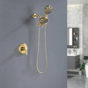 2-In-1 Rain Shower Heads System Single-Handle 6 Modes Shower Trim Kit with Dual Shower Head 4.7 Inch in Matte Black, Brushed Nickel, Brushed Gold 2-in-1-rain-shower-heads-system-single-handle-6-modes-shower-trim-kit-with-dual-shower-head-4-7-inch-in-matte-black-brushed-nickel-brushed-gold 