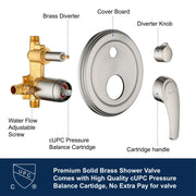 2-Way Shower Faucet Set 8 Inch ABS 6-Setting Head Shower System with 9-Spray Round Hand Shower 2-way-8-inch-abs-6-setting-head-shower-system-with-9-functions-hand-shower 