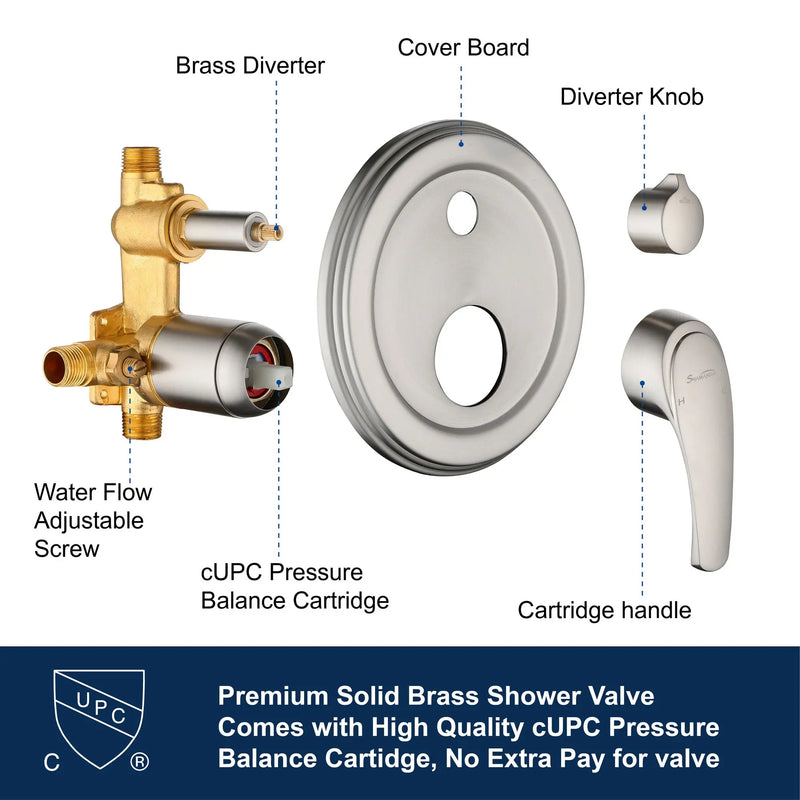 2-Way Shower Faucet Set 8 Inch ABS 6-Setting Head Shower System with 9-Spray Round Hand Shower 2-way-8-inch-abs-6-setting-head-shower-system-with-9-functions-hand-shower 