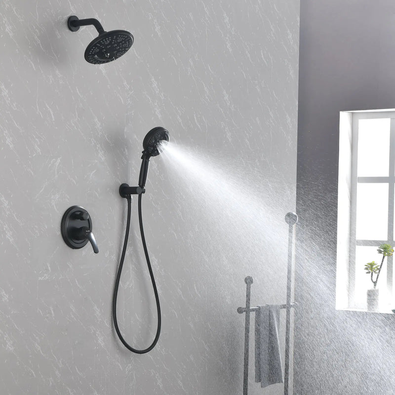 2-Way Shower Faucet Set 8 Inch ABS 6-Setting Head Shower System with 9-Spray Round Hand Shower 2-way-8-inch-abs-6-setting-head-shower-system-with-9-functions-hand-shower 