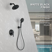 2-Way Shower Faucet Set 8 Inch ABS 6-Setting Head Shower System with 9-Spray Round Hand Shower 2-way-8-inch-abs-6-setting-head-shower-system-with-9-functions-hand-shower 
