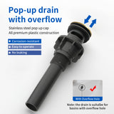 Centerset Bathroom Sink Faucet 1.2 GPM, Waterfall 4 Inch Bathroom Vanity Faucet for Basin with Pop-Up Drain and Hose