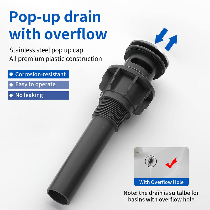 Centerset Bathroom Sink Faucet 1.2 GPM, Waterfall 4 Inch Bathroom Vanity Faucet for Basin with Pop-Up Drain and Hose