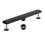24-inch Rectangular Bathroom Floor Drain 304 Stainless Steel Long Shower Drain with Cover 24-inch-rectangular-bathroom-floor-drain-304-stainless-steel-long-shower-drain-with-cover Matte Black / SUS304 / 25.6*4.3*4.7inches