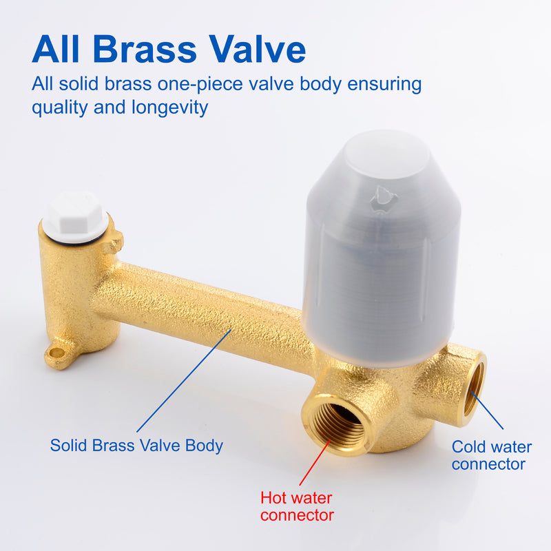 Wall Mount Lavatory Faucet Single Handle Brass Bathroom Sink Faucet 1.2 GPM in Matte Black, brushed gold