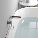 Wall Mount Tub Filler Waterfall Bathtub Faucet High Flow Bath Filler Faucet with Extra Long Spout Bathroom Faucets with Rough-in Valve Trim kit